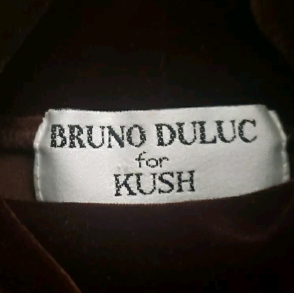 BRUNO DULUC FOR KUSH DARK BROWN VELVET ASYMMETRIC COCKTAIL DRESS IN SIZE S - Picture 2 of 2